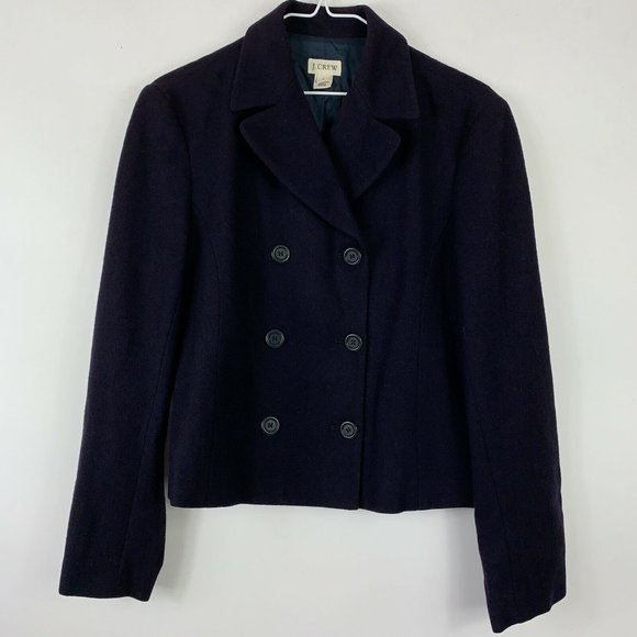 J. Crew Jackets & Blazers - J Crew Double Breasted Blue 100% Wool Blazer Sz 4